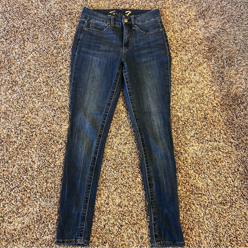 Seven7 tummyless high ride skinny jeans
